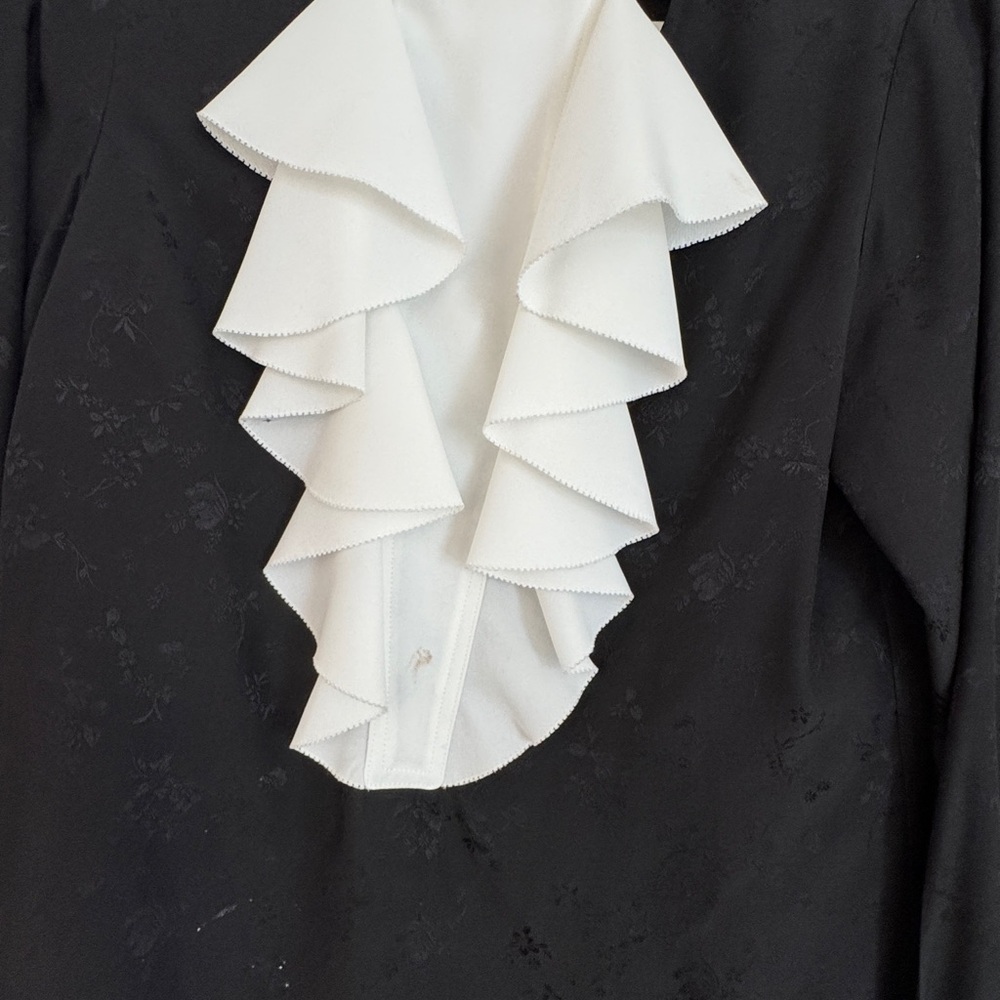 Mayle Black and White Blouse with Button Detail